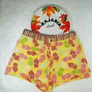 SECRET TREASURES Pineapple Pajama Shorts. Size Medium